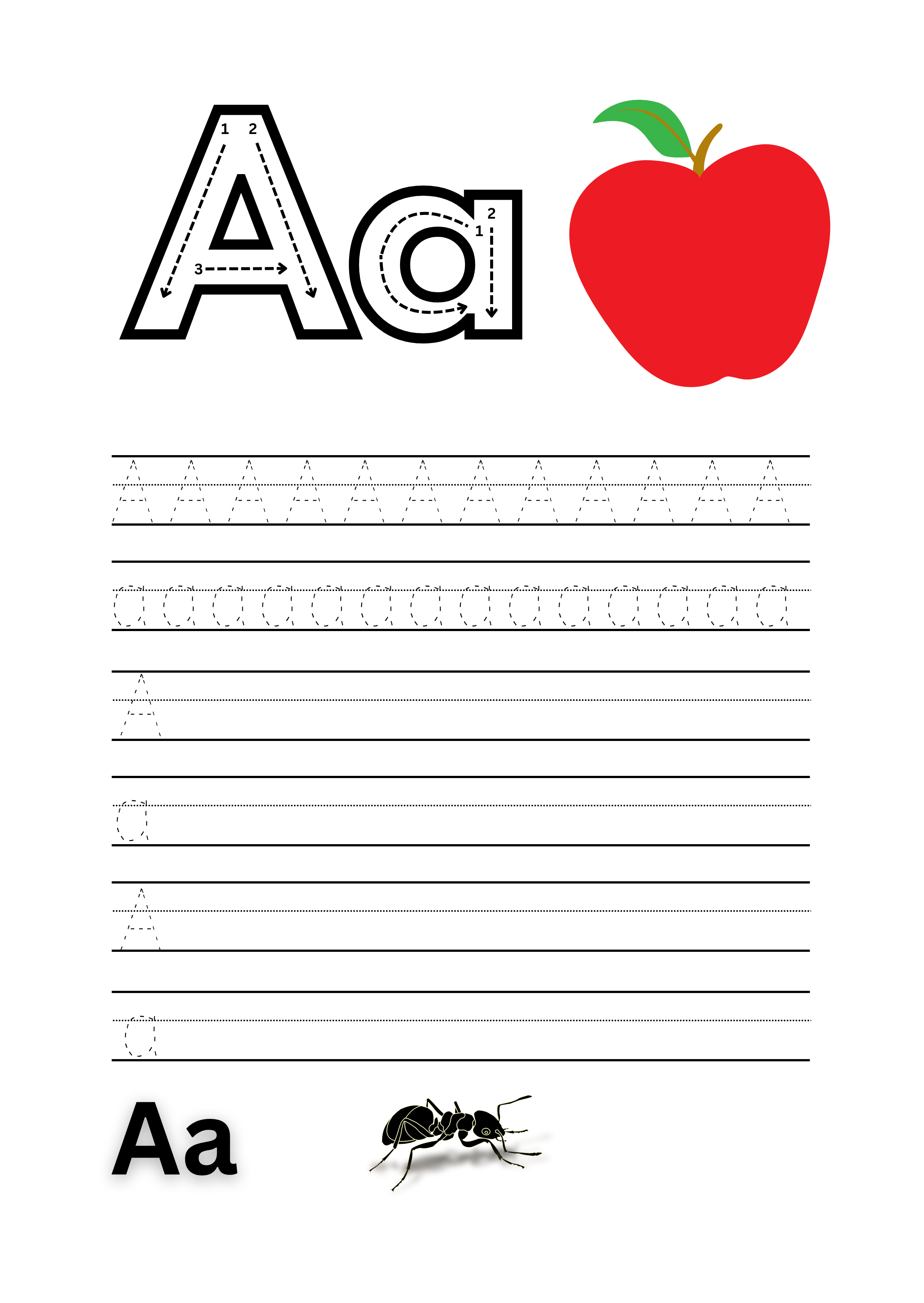 Alphabet tracing and coloring worksheet